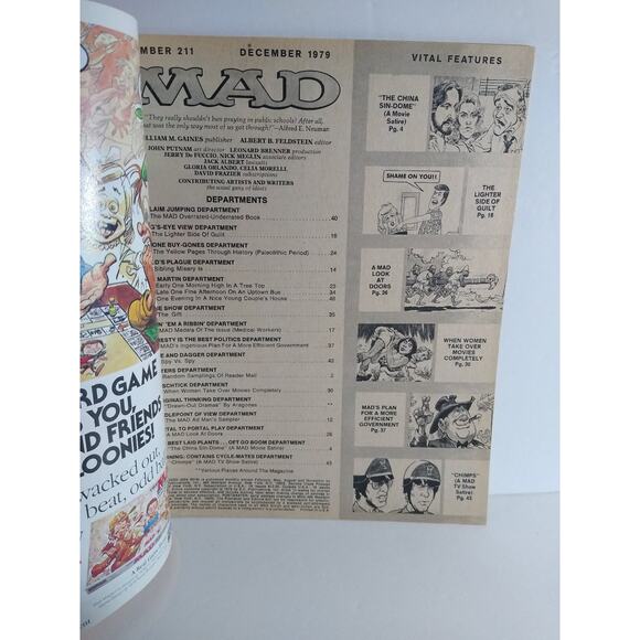MAD Magazine #211 Mad Dec. 1979 Vintage Comic Book China Syndrome Chips TV Show - Picture 2 of 5